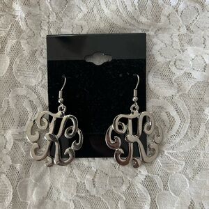 Silver Monogram Earrings
